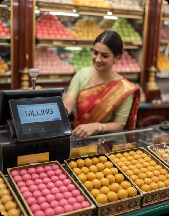 Fast billing for sweets, snacks & more.